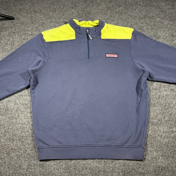 Vineyard Vines Mens 1/4 Zip Sweatshirt M Blue Shep Shirt Martha's Vineyard - Picture 2 of 7
